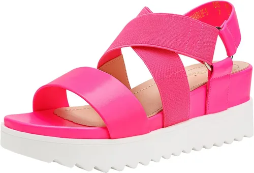 Vista 14 de DREAM PAIRS - Sandalias de plataforma con tacón de cuña, punta abierta y correas en el tobillo para mujer
