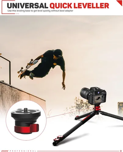 Vista 7 de IFOOTAGE Base de nivelación de trípode de aleación de aluminio nivelador placa de ajuste compatible con cámaras Canon, Nikon y DSLR con rosca de 3/8