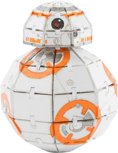 Vista 3 de IncrediBuilds Star Wars BB-8 Kit de modelo de rompecabezas de madera 3D (81 piezas) – Construye y pinta tu propio androide, no requiere pegamento