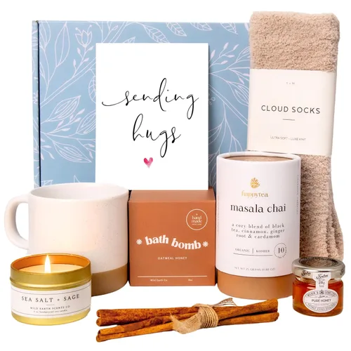 Vista 7 de Unboxme Get Well Soon - Cesta de regalo reconfortante para mujeres, caja de cuidado personal calmante con calcetines esponjosos, taza de cerámica