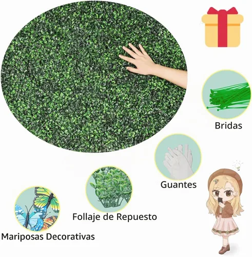 Vista 3 de HEDGE MAZE Paneles de pared de césped artificial duraderos de 20 x 20 pulgadas, 12