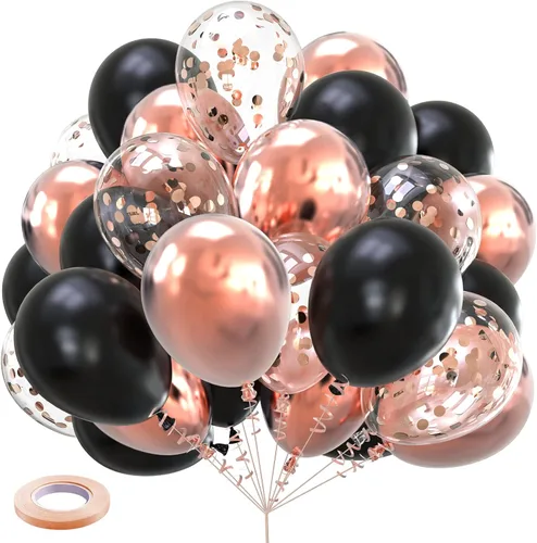 Vista 8 de Kelfara - Globos verdes y dorados, 50 globos metálicos de látex con confeti de 12 pulgadas con cinta para Navidad, día de San Patricio, Año Nuevo