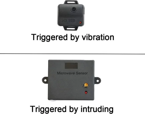 Vista 2 de Sistema de alarma de coche BANVIE, sistemas de alarma de seguridad antirrobo con entrada sin llave, con sensor de microondas y sensor de choque