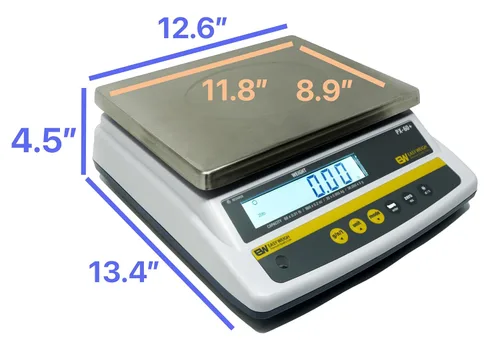 Vista 5 de PX 6 x 0.001 LB Capacidad Báscula digital recargable con batería Pantalla LCD Plato de acero inoxidable KG Gramos Onzas OZ Cocina Deli Produce