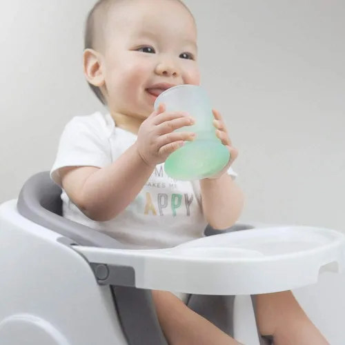 Vista 3 de Olababy Taza de entrenamiento 100% de silicona para bebé y niño pequeño (menta)