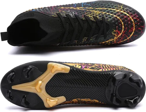 Vista 2 de MIGPOGZAI Zapatos de fútbol para hombre, zapatos de fútbol de alta calidad, transpirables, atléticos, profesionales, para jóvenes, niños, zapatos
