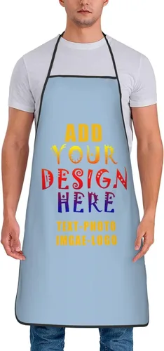 Vista 29 de Delantales personalizados para añadir nombre, logotipo, texto, foto, diseño de imagen, delantal de chef para grandes regalos