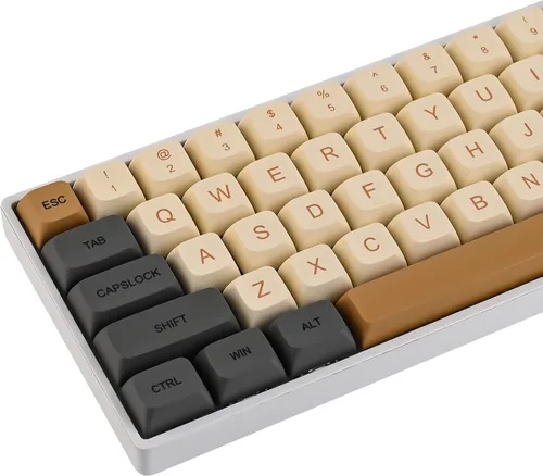 Vista 21 de Owpkeenthy Teclas de carbono retro perfil SA de 150 teclas personalizadas de ABS Doubleshot Juego de teclas con barra espaciadora dividida