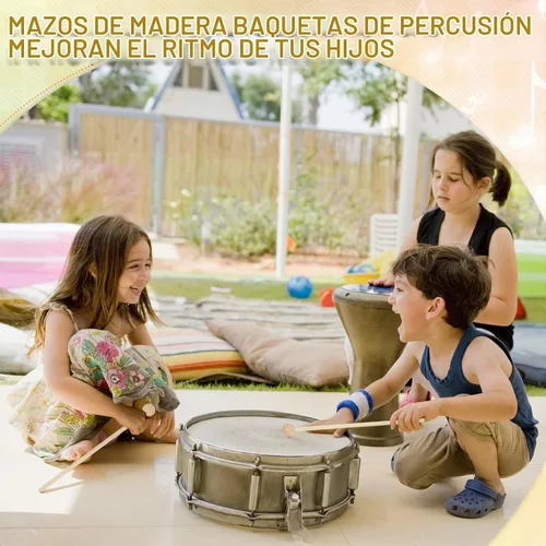 Vista 6 de Boao 20 mazos de madera Glockenspiel para niños, cabeza redonda de 8.2