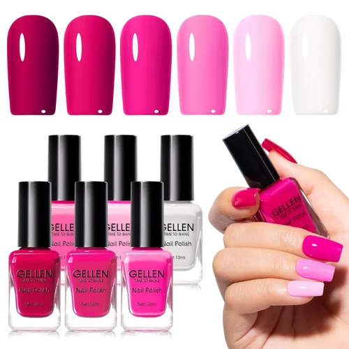 Vista 21 de GELLEN Juego de Esmalte de Uñas en 4 Colores Negro, Blanco, Gris & Base y Capa Superior, Esmalte de Uñas de Tendencia Otoño/Invierno Negro, Blanco