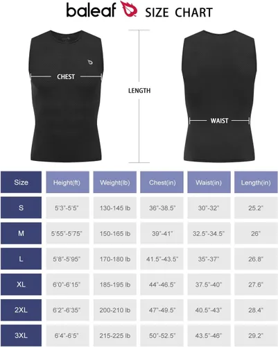 Vista 8 de BALEAF Camiseta sin mangas para hombre, de secado rápido, para ciclismo, para correr, transpirable, para correr, camiseta sin mangas