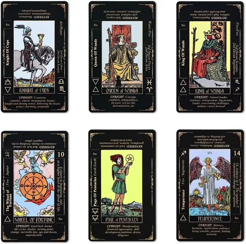 Vista 4 de SUNHHX Juego de cartas de tarot, cartas de tarot para principiantes con significados en ellas