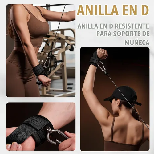 Vista 5 de MANUEKLEAR - Correas de muñeca antideslizantes para levantamiento de pesas, correas de levantamiento de pesas con anillos en D para entrenamiento