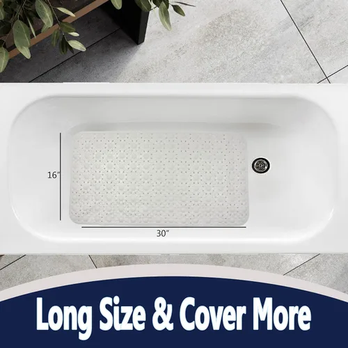 Vista 3 de SafeLand - Tapete antideslizante para baño, ducha, bañera, material TPR, ecológico, sin PVC, lavable a máquina, sin olor, con potentes ventosas