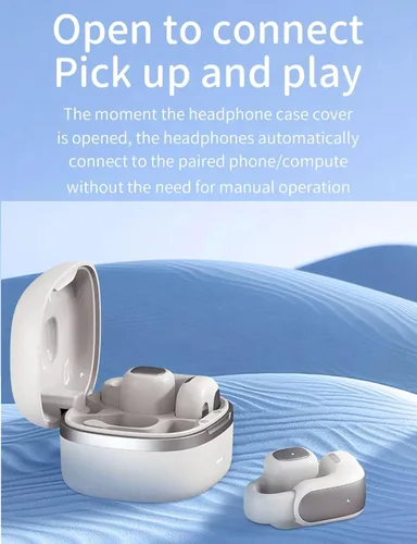 Vista 9 de Auriculares inalámbricos con clip de oreja abierta, Bluetooth 5.4, con clip, reducción de ruido de llamadas ENC, comodidad ligera, ajuste estable