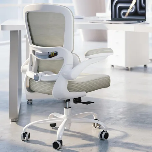 Vista 13 de TRALT Silla ergonómica de oficina, silla de escritorio con soporte lumbar ajustable, silla de computadora cómoda de malla con reposabrazos