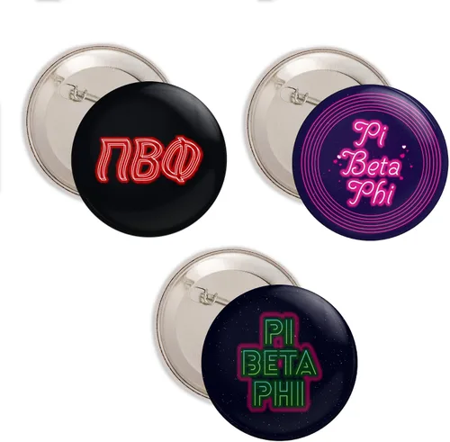 Vista 6 de Desert Cactus Pi Beta Phi Buttons Pin Sorority 3 Pieces of Variety Back Badge 2.25-inch