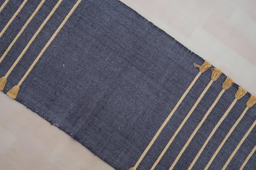 Vista 3 de Jaipur Art & Rugs - Alfombra de yoga de algodón, respetuosa con el medio ambiente, tejida a mano, gruesa (0.945 x 2.835 x 0.197 in)