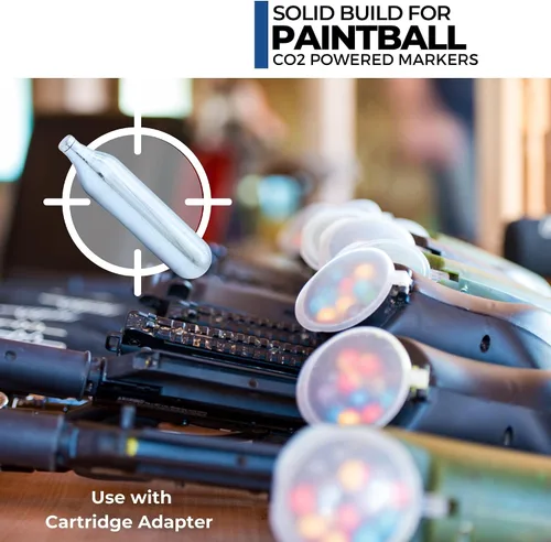 Vista 5 de ICO 12 Gram Co2 Cartridges Non-Threaded, CO2 cartridges BB Gun, CO2 BB Pistol, Airsoft Pistol, and Paintball Markers