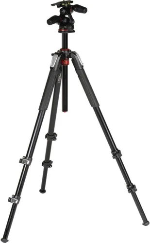 Vista 6 de Manfrotto 055 Trípode de aluminio de 3 secciones con columna horizontal (MT055XPRO3), negro