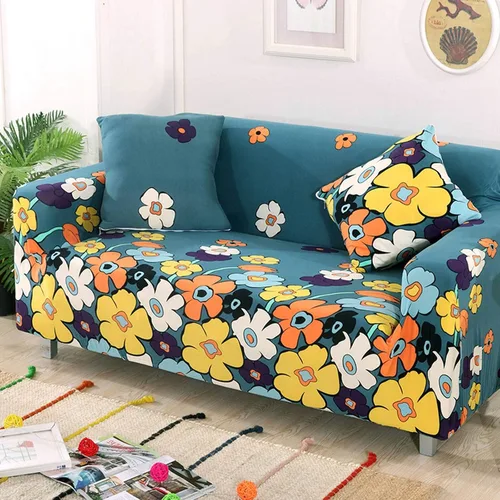 Vista 20 de IMYOGI Funda de sofá de alta elasticidad estampada, funda de elastano elástica para sofá de esquina, lavable para 3 cojines, protector de muebles