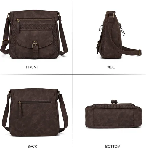 Vista 4 de KouLi Buir Monederos cruzados para mujer, bolsos de hombro de piel sintética, bolso bandolera Crossboby, medianos y múltiples bolsillos..