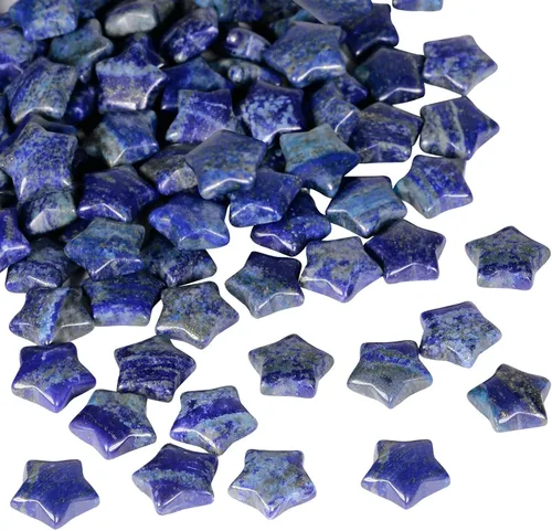 Vista 7 de Rockcloud Paquete de 10 piedras de bolsillo de cristal en forma de estrellas, piedras pulidas para la preocupación para la curación de reiki, yoga