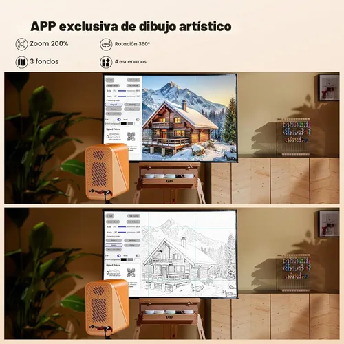 Vista 3 de Caydo Proyector de arte P1 para artistas, aplicación de dibujo exclusiva Ámbar y miel