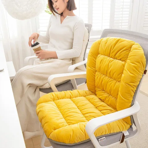 Vista 6 de Cojín para Silla de Oficina con Asiento Suave, Funda Desmontable, Soporte Lumbar, para Silla Mecedora, 90x50cm