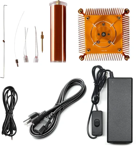 Vista 6 de Joytech Music Tesla Bobina Base acrílica Shell Arco Plasma Bocina de transmisión inalámbrica de escritorio experimental Modelo de juguete (YS01)