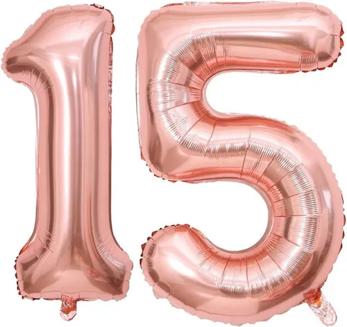 Vista 25 de Globos gigantes de número 10 de 40 pulgadas en oro rosa, 10 globos de oro rosa para cumpleaños, globos de 10 para décimo cumpleaños, aniversario