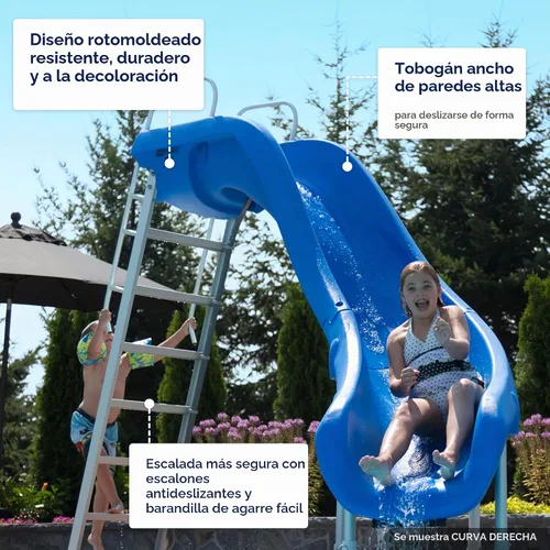 Vista 3 de S.R Smith Rogue2 Tobogán para piscina , Curva zurda, Azul
