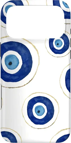 Vista 22 de Funda para teléfono con diseño de amuleto contra el mal de ojo, color blanco para iPhone 17
