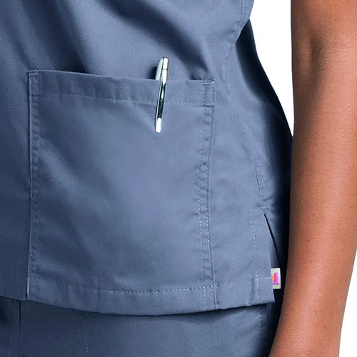 Vista 5 de Landau Urbane Scrubs 9534 - Camiseta cruzada para mujer con doble bolsillo