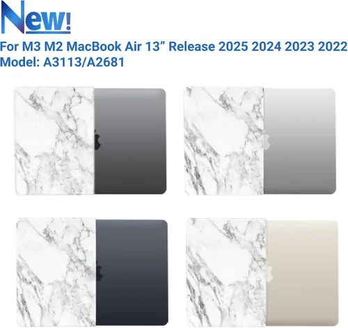 Vista 23 de IBENZER Funda para MacBook Air de 13 pulgadas 2026 2025 2024 2023 2022 M4 A3240 M3 A3113 M2 A2681, funda rígida con cubierta de teclado ScreenFilm