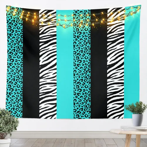 Vista 19 de Leopard Print Tapestry,Cheetah Zebra Skin Rustic Farmhouse Wall Tapestries,Girls Women Room Decor,Geometric Stripes Patchwork Chic Wall Leopard 10