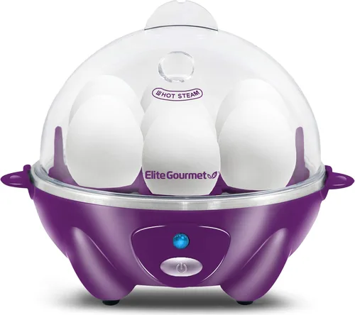 Vista 14 de Elite Gourmet EGC710DKG Cocedor Rápido de Huevos, 7 Huevos Hervidos Fáciles de Pelar, Duros, Medianos, Suaves, Escalfador, Máquina para Omelettes