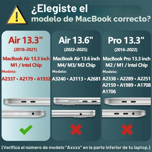 Vista 2 de TWOLSKOO Funda para MacBook Air de 13,3 pulgadas (versión antigua 2018-2021, modelos: M1 A2337, A2179, A1932) - Carcasa rígida con protector de Flor
