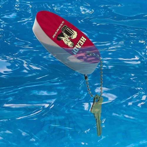 Vista 3 de GRAPHICS & MORE Head Can You Ever Have Too Much Funny Humor Retro Llavero flotante de espuma ovalada para barco de pesca Boya Key Float, Multi