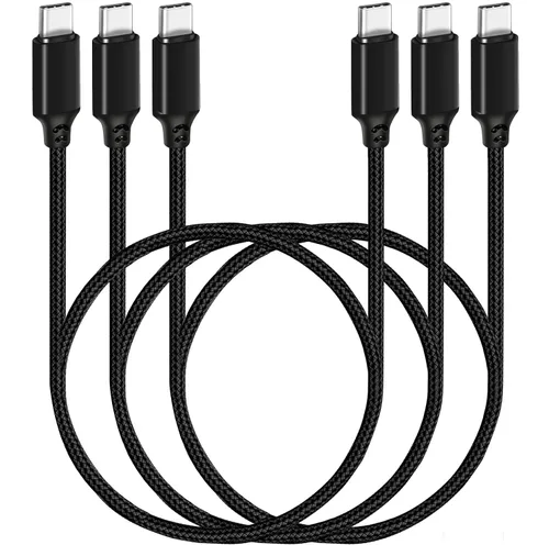 Vista 5 de Cable USBC de 240 W de 1 pie, cable corto USB C a USB C compatible con iPhone 15 Pro/15 Plus/15 Pro Max, MacBook Pro/Air, iPad Pro/Air, Dell XPS
