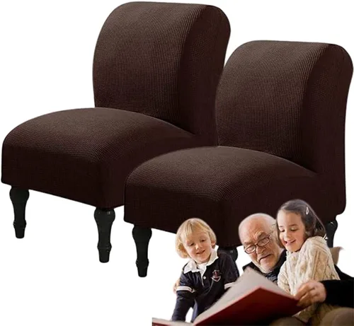 Vista 8 de Fundas elásticas para silla sin brazos, extraíbles y lavables, de elastano jacquard sin reposabrazos, protector de muebles para sala de estar, Verde