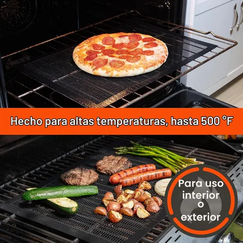 Vista 3 de Camerons - Malla para asar a la parrilla, hoja reutilizable antiadherente resistente, 13 x 18 pulgadas