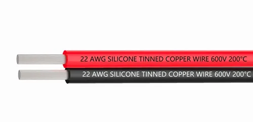 Vista 2 de TUOFENG Cable eléctrico de silicona de 22 AWG de 30 pies [15 pies negro y 15 pies rojo] 2 conductores de alambre paralelo cables de cobre estañado