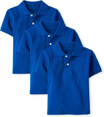 Vista 4 de The Children's Place - Camisa polo de manga corta para bebés y niños pequeños Negro/Blanco 2