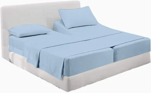 Vista 16 de Juego de sábanas premium de 4 piezas - Sábanas de cama de algodón tamaño individual - 100% algodón - 300 número de hilos - Sábana bajera ajustable