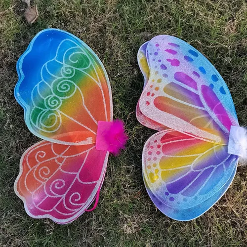 Vista 3 de Danballto Halloween Fairy Wings for Toddler Girls Birthday Party Favor