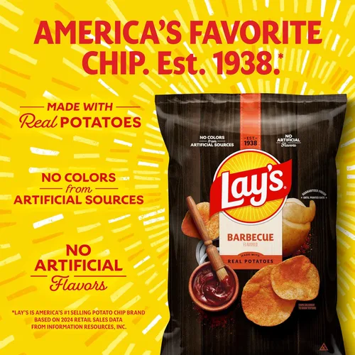 Vista 5 de Papas fritas con sabor a barbacoa de Lay's, bolsas de 1 oz, (paquete de 40) (el embalaje y la fórmula pueden variar)