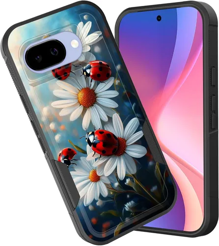 Vista 134 de Funda para Pixel 6A, funda híbrida de doble capa resistente a prueba de golpes de policarbonato duro de silicona suave TPU para Google Pixel 6A