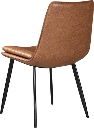 Vista 8 de Coaster Home Furnishings - Ortega - Silla auxiliar tapizada en piel sintética - Estilo contemporáneo, patas de metal cónicas y respaldos sólidos