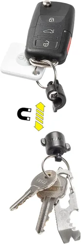 Vista 4 de Nite Ize Llavero de policarbonato 360 Conector magnético rápido, anillos divididos magnéticos con bloqueo para llaves